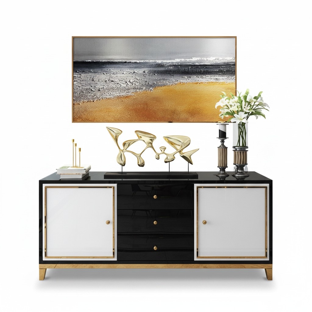 Design Kommode Wohnzimmer Anrichte Moderne Sideboard Holz Schrank Neu