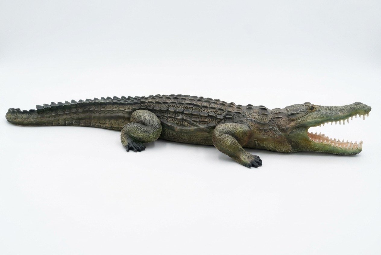 Design Krokodil Figur Statue Skulptur Figuren Skulpturen Garten dekoration