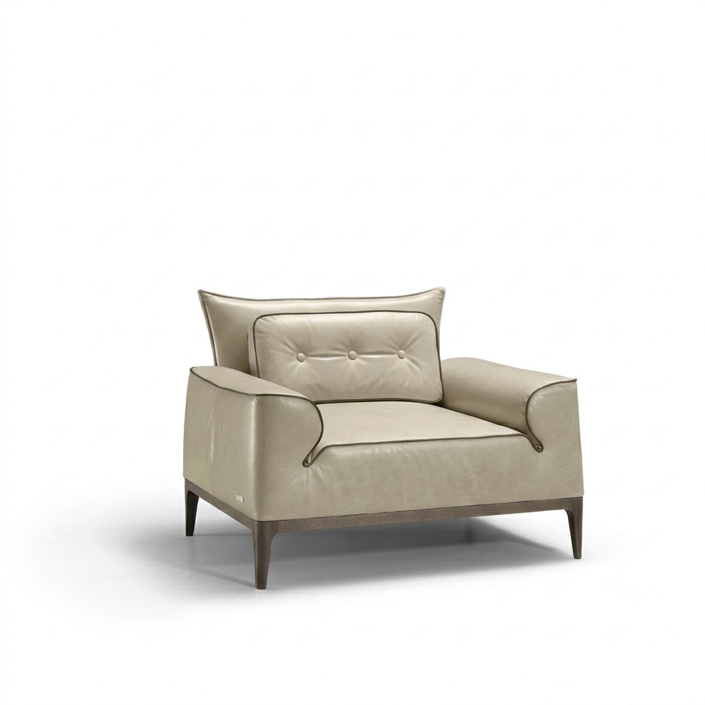 Design Leder Sessel Wohnzimmer Lounge Luxus Stuhl Design Möbel Braun Prianera