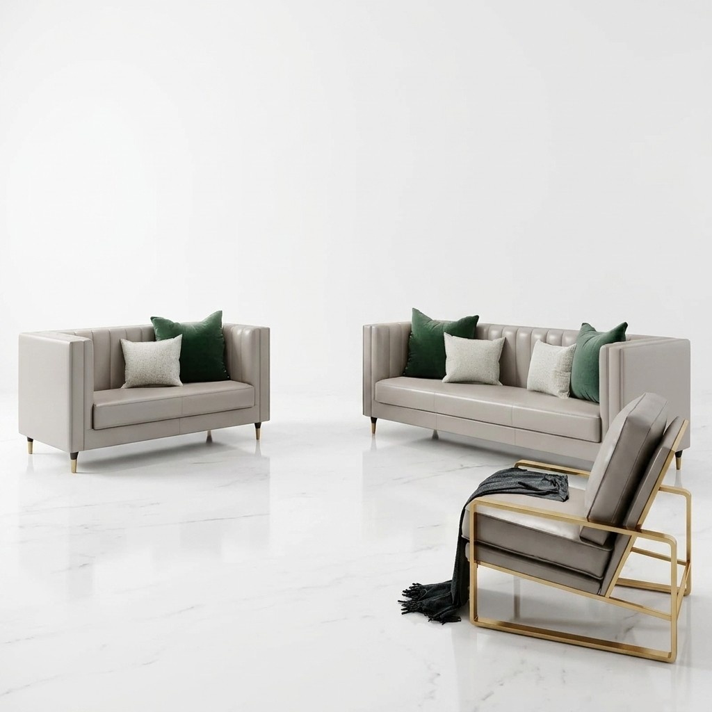 Design Leder Sofa Couch Polster Garnitur 3+2+1 Sofas Couchen Sitz Garnituren Neu