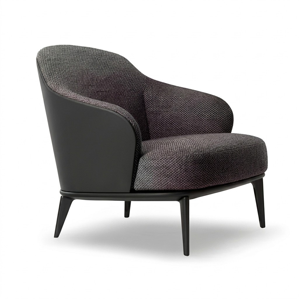 Design Lounge Club Relax Sessel Stuhl Polster Fernseh Stoff Textil Holz