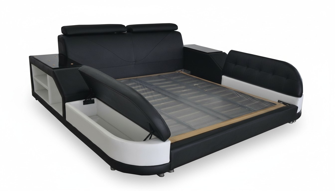 Design Luxus Bett Polster Ehe Hotel Moderne Betten Leder 140/160/180/200 LB8827