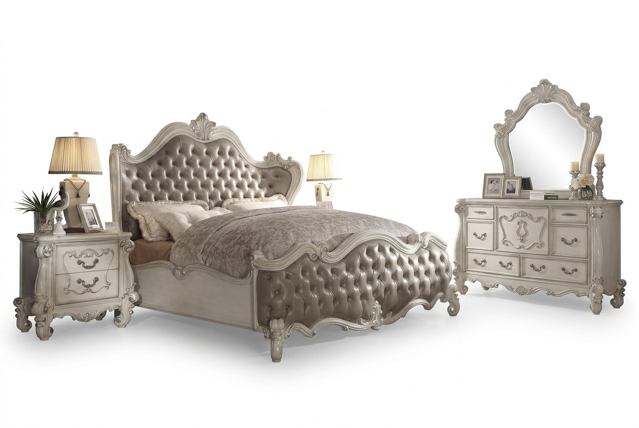 Design Luxus Schlafzimmer Set Bett 2x Nachttische Kommode Garnitur Betten Hotel