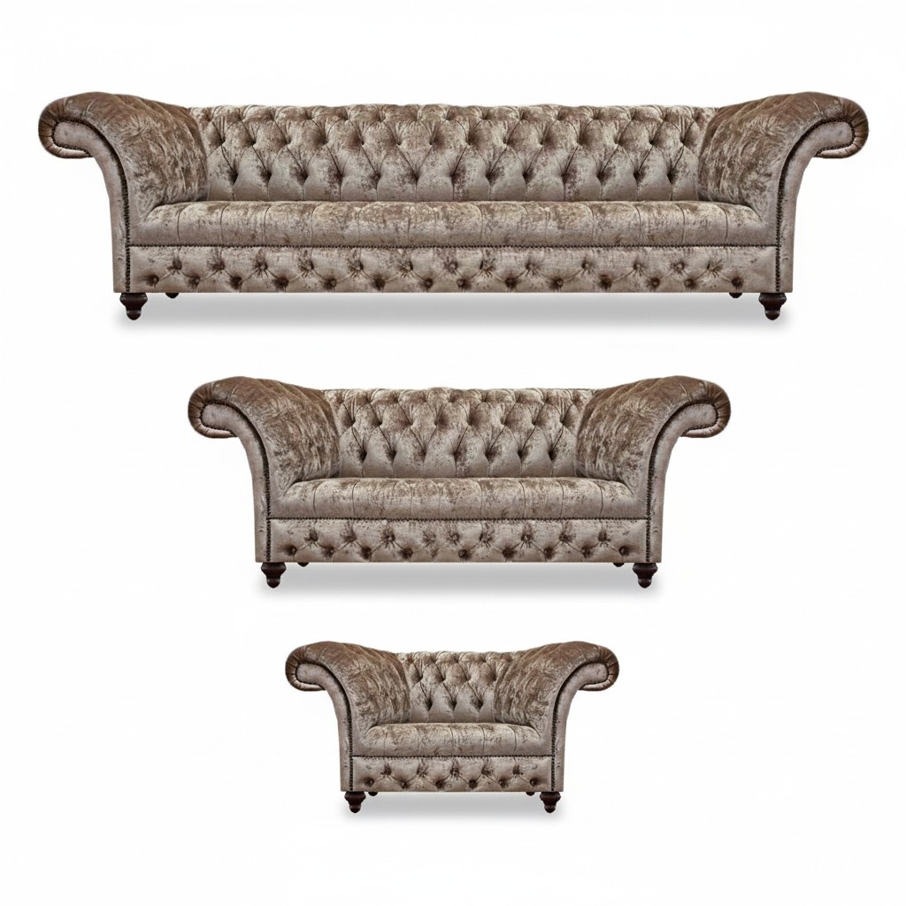 Design Modern Couchgarnitur Möbel Chesterfield Set 3tlg Sofas Neu Einrichtung