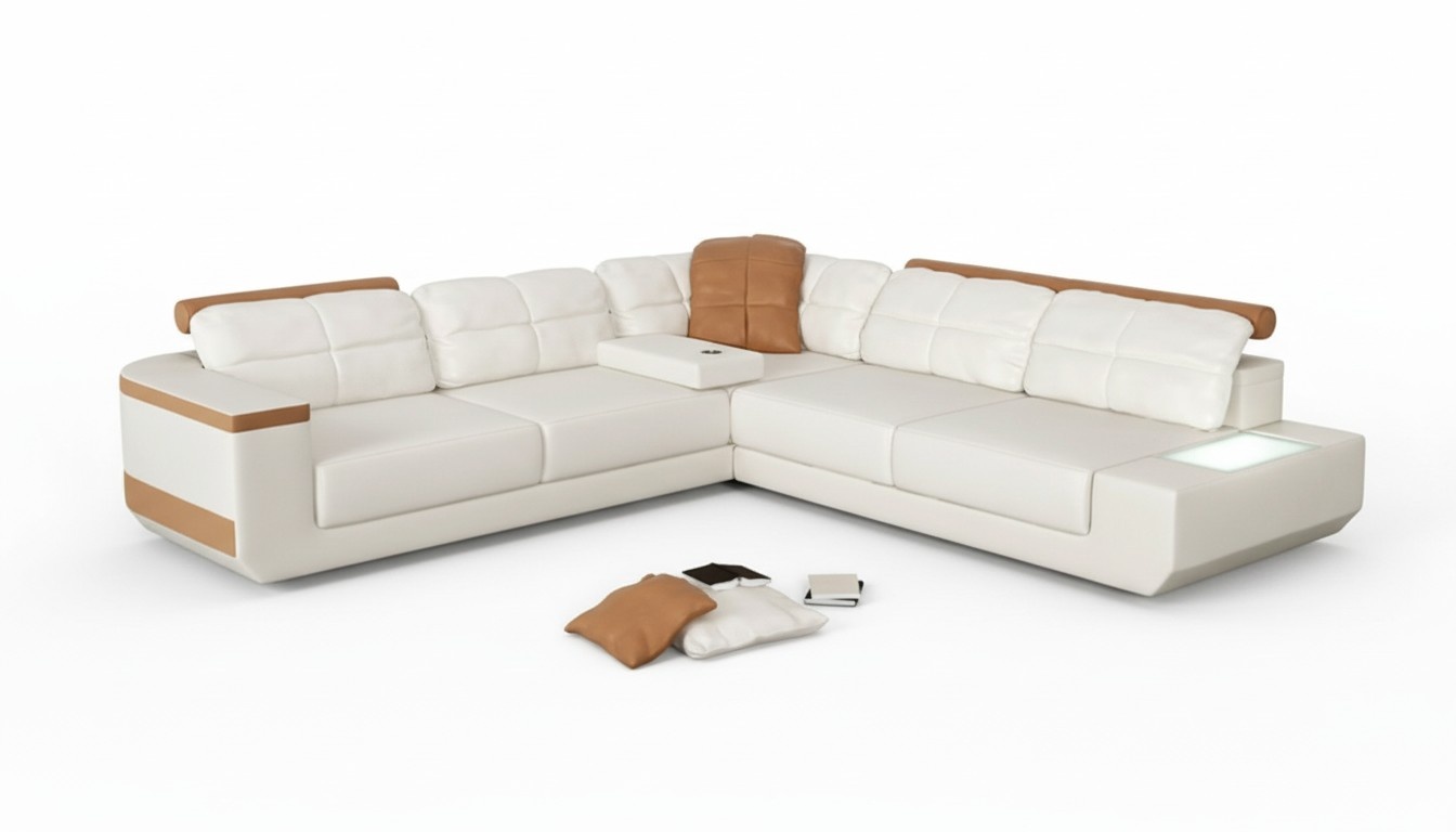 Design Modern Sofa L-Form XXL Couch Ecksofa Leder Wohnlandschaft Sofa Neu