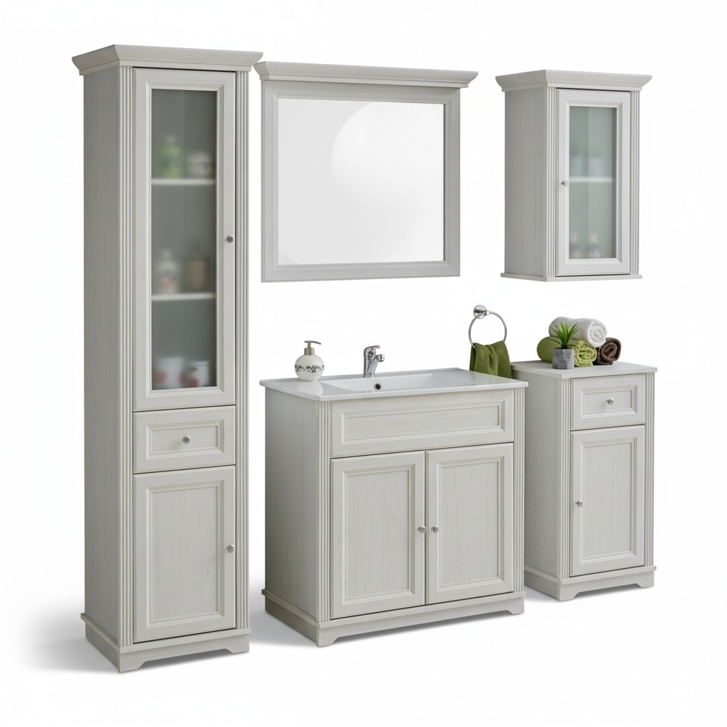 Design Möbel Badezimmer Bad Set Garnitur Waschbecken Schrank Badmöbelsets 5tlg.