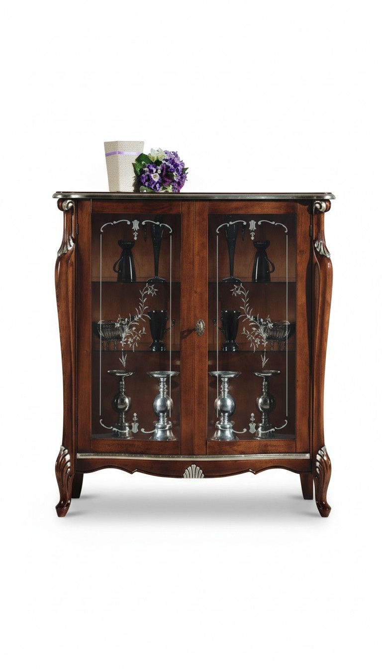 Schick Design Möbel Luxus Holz Vitrine Stil Antik Barock Schrank Italienische Anrichte