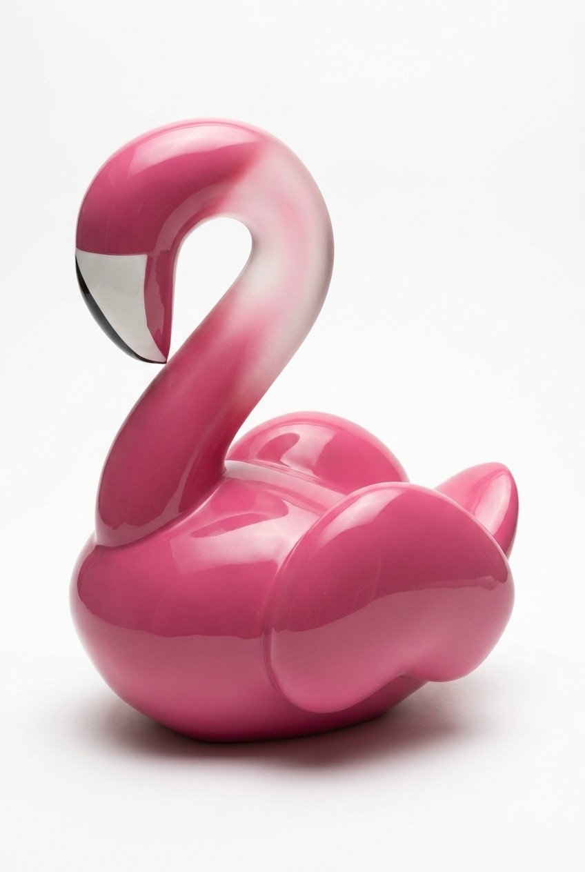 Design Pink Vogel Figur Statue Skulptur Figuren Skulpturen Dekoration Deko