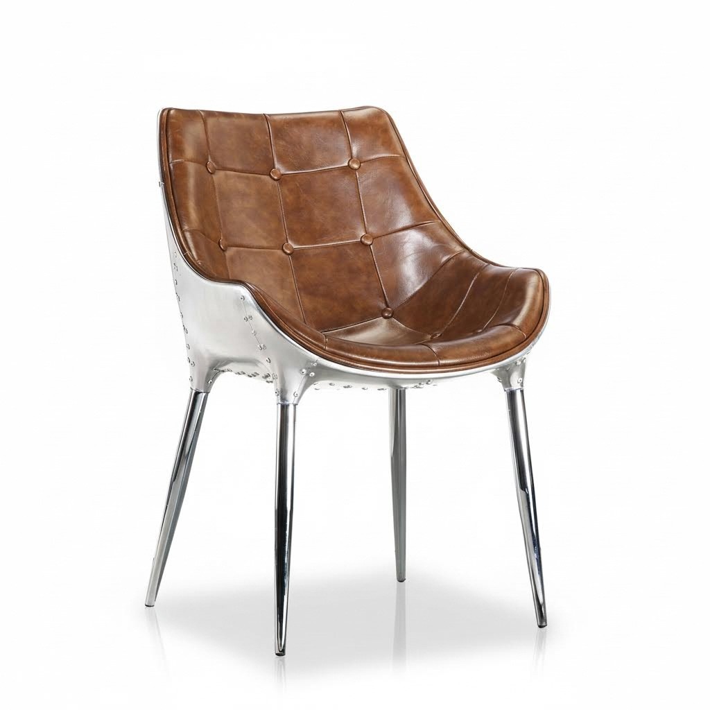 Design Polster Stuhl Stühle Sitz Lehn Büro Esszimmer 1x Stuhl Lederstuhl Aviator