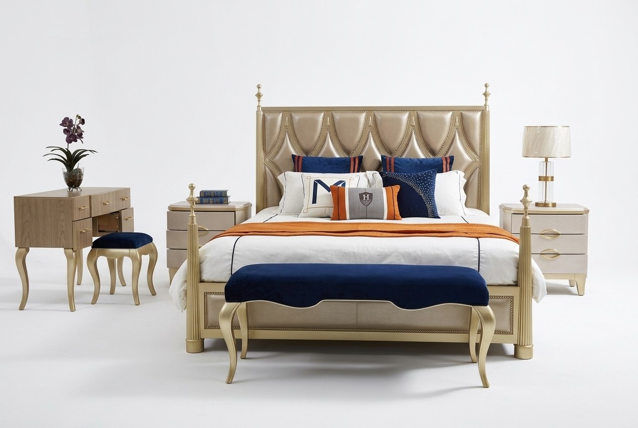 Design Schlafzimmer Bett Luxus Doppel Betten Holz Modern 180x200cm