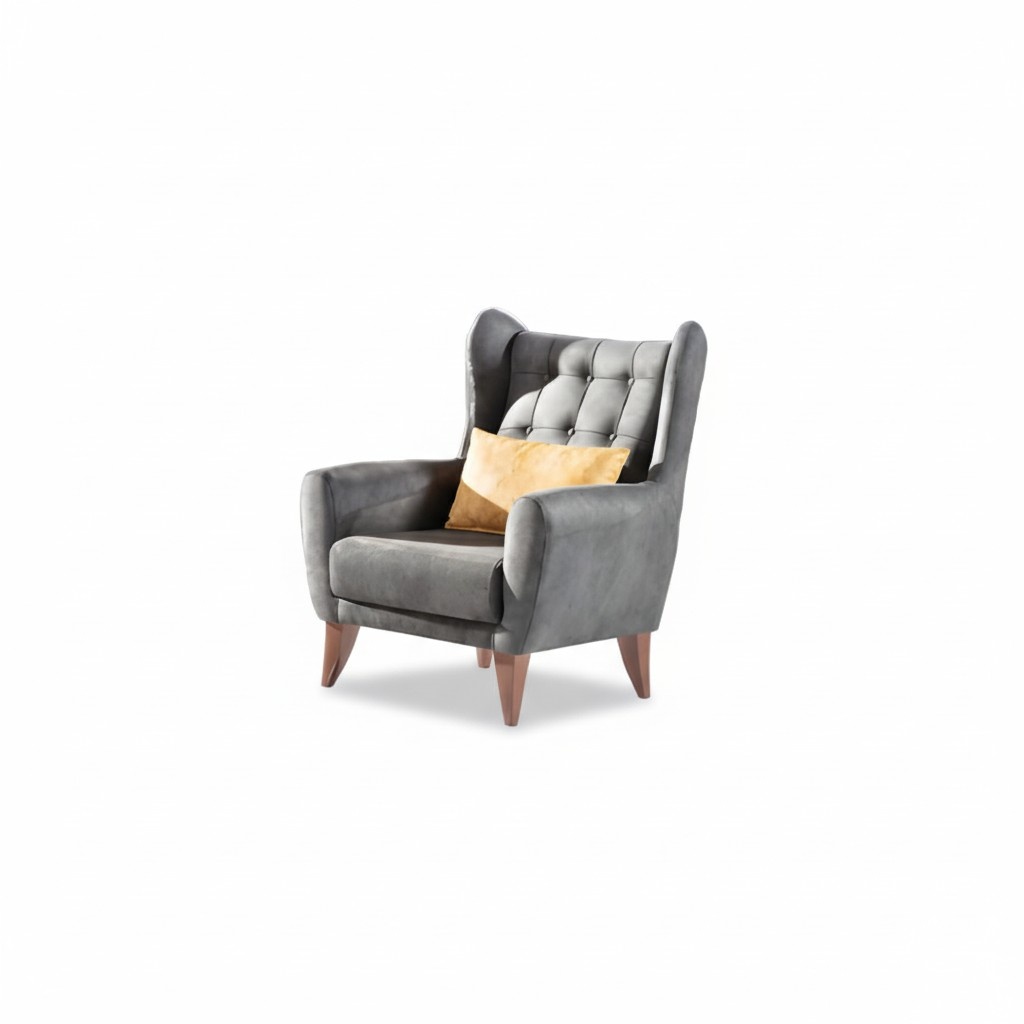 Design Sessel 1 Sitzer Luxus Relax Textil Grau Sessel Wohnzimmer Club Hotel