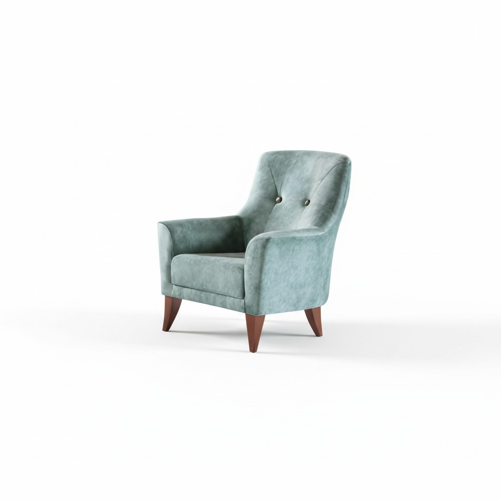 Design Sessel 1 Sitzer Luxus Relax Textil Türkis Sessel in Wohnzimmer