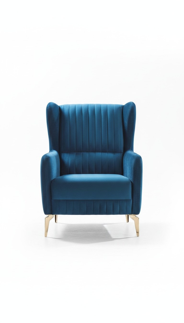 Design Sessel Blau Wohnzimmer Möbel Modern Luxus Einrichtung Sitz
