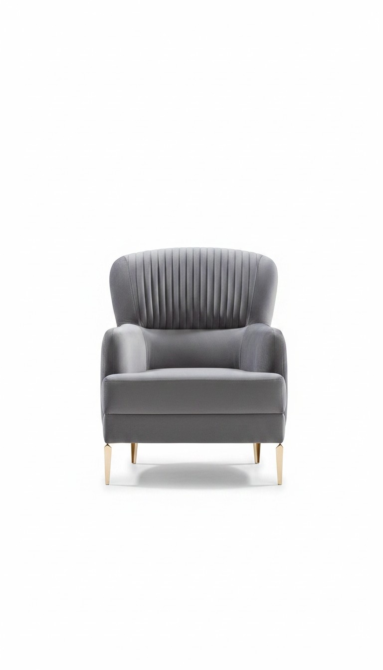Design Sessel Grau Wohnzimmer Sitz Polster Einsitzer Lounge Club Möbel