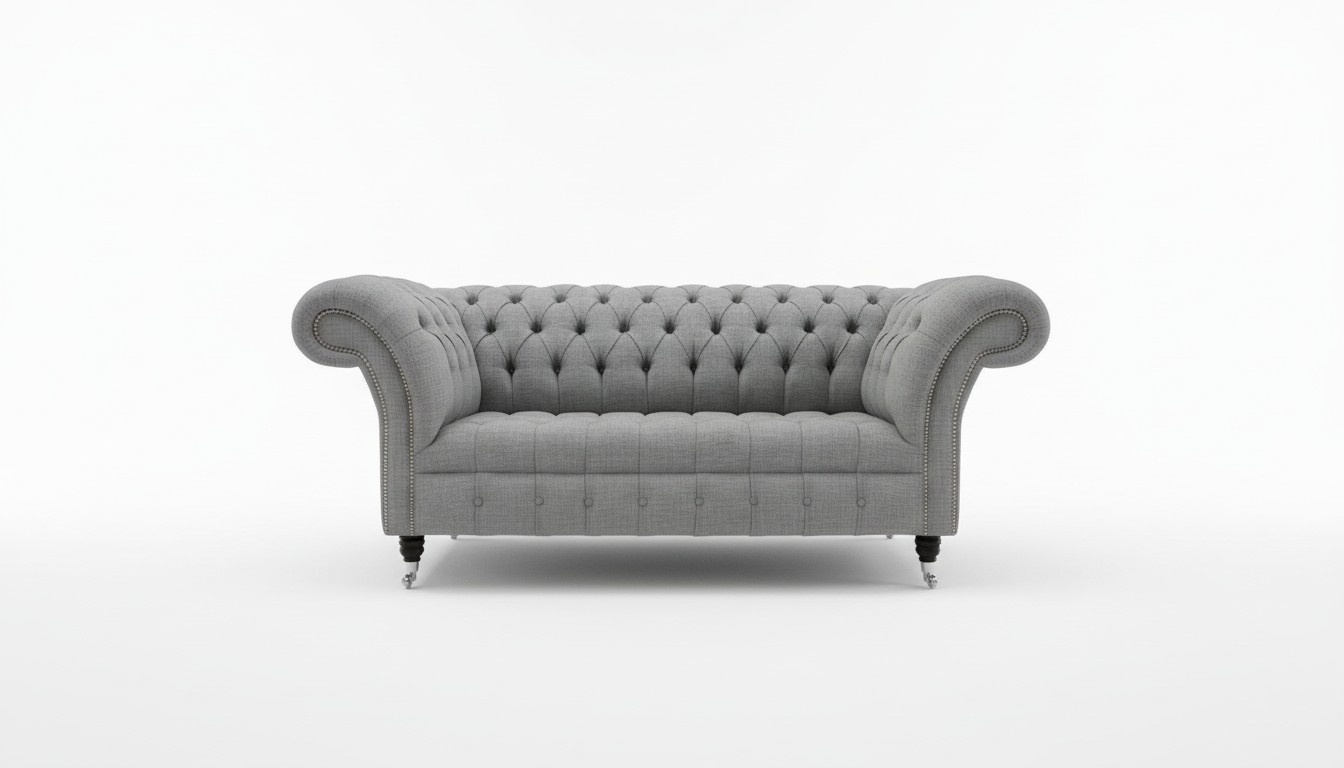 Design Sofa 2 Sitzer Sessel Chesterfield Luxus Klassische Textil Couchen