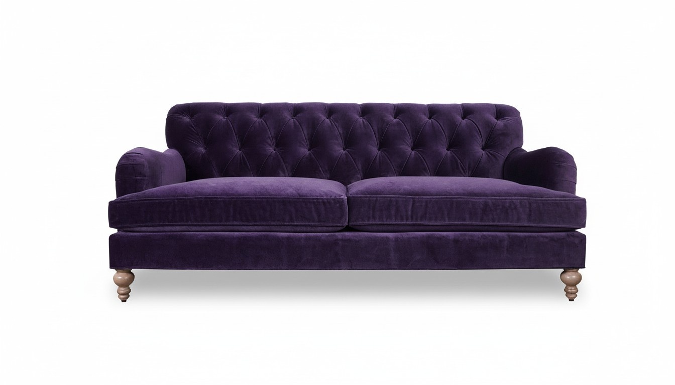 Design Sofa 3 Sitzer Lila Chesterfield Stoff Couch Sofa Polster Sofas Textil Neu