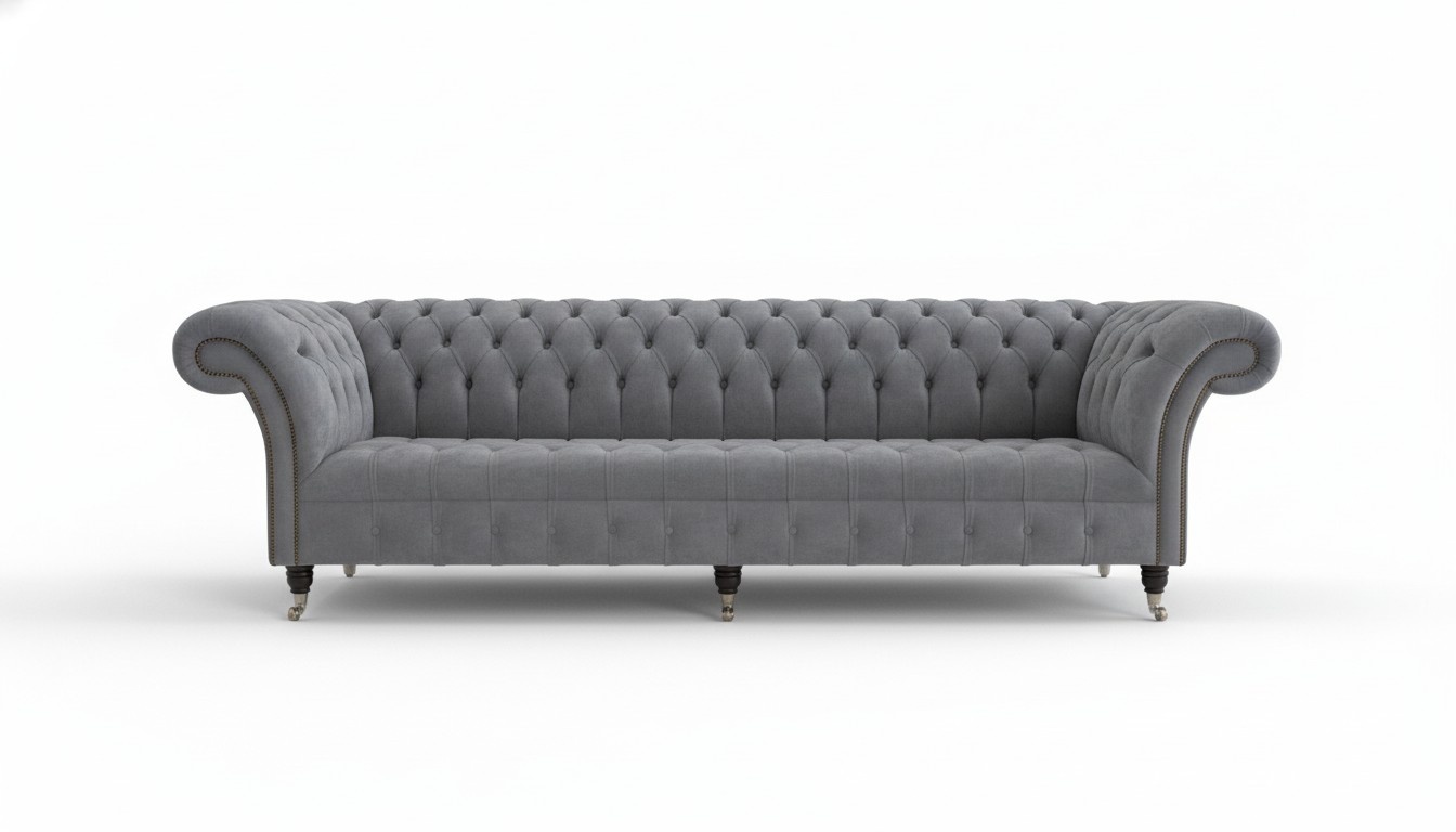 Design Sofa 4 Sitzer Couch Polster Luxus Klassische Textil Sofas Chesterfield