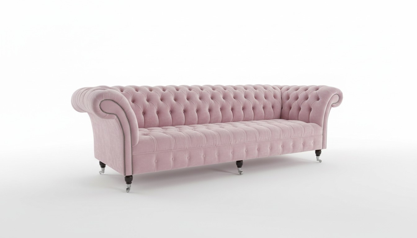 Design Sofa 4 Sitzer Couch Polster Luxus Klassische Textil Chesterfield Sofas