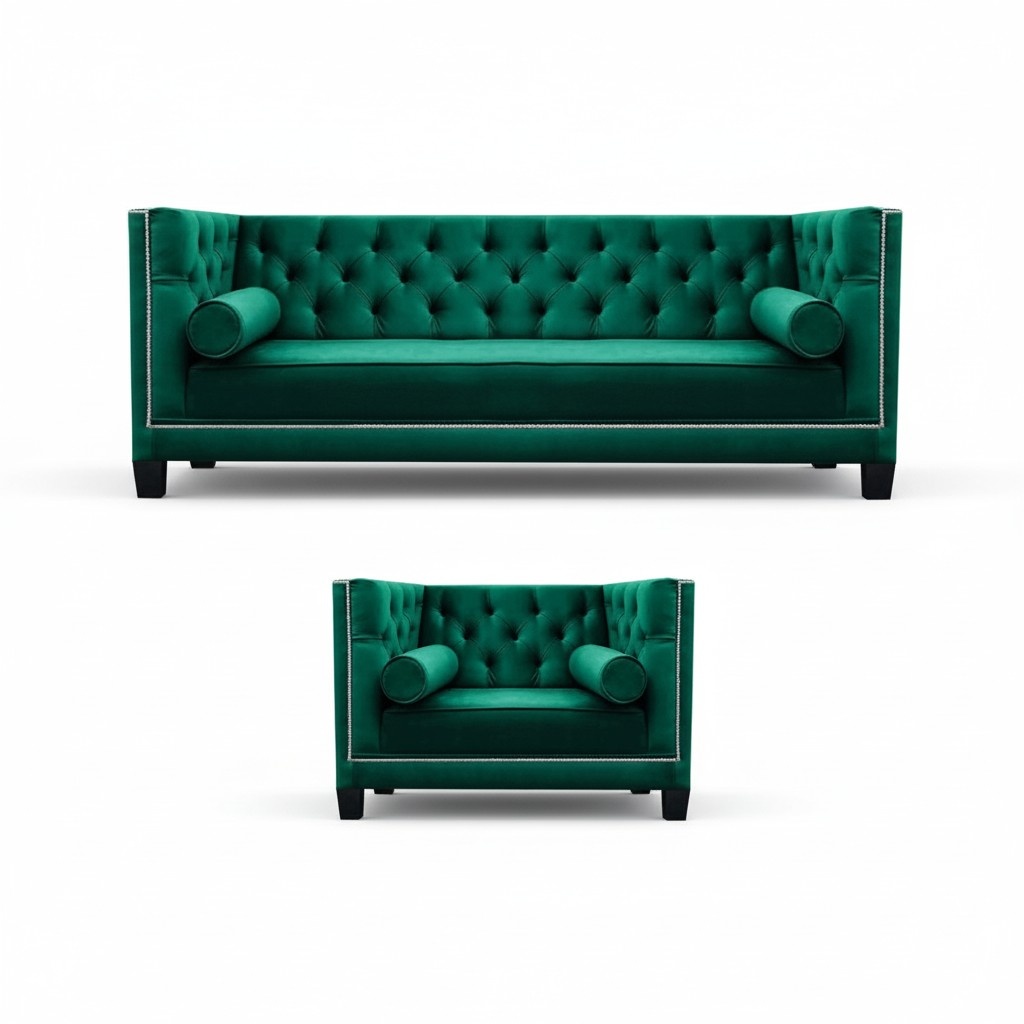 Design Sofa Couch Dreisitze Wohnzimmer Sitz Sessel Modern Garnitur 3+1 Set