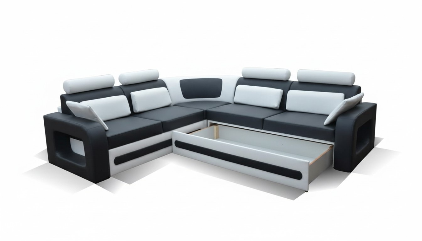 Design Sofa Ecksofa Schlafsofa Bettfunktion Couch Leder Polster Textil Sofas Neu