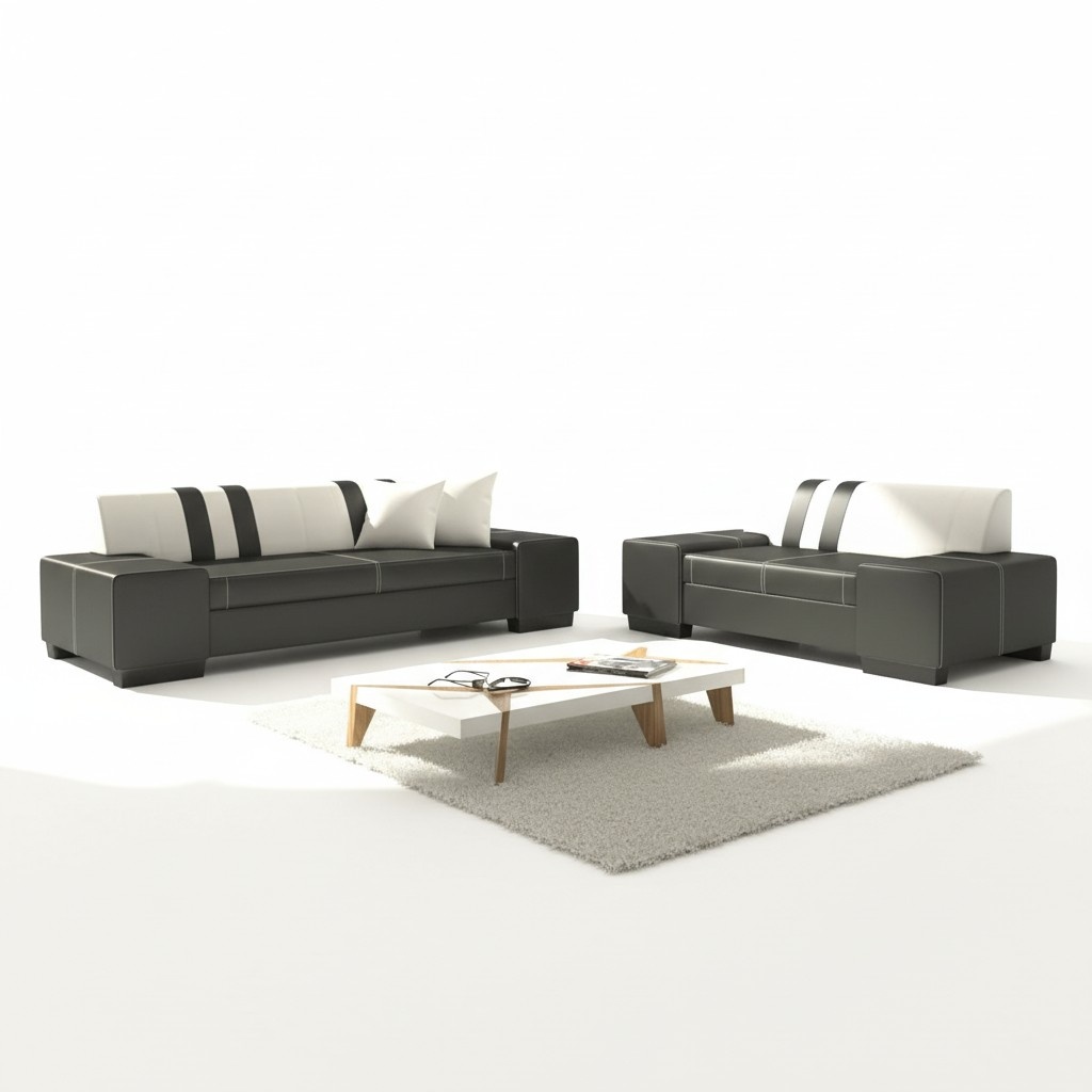 Design Sofagarnitur 3+2 Couch Polster Sitz Leder Textil Garnituren Komplett Set