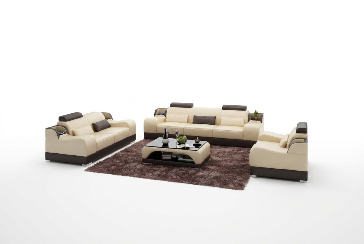Design Sofagarnitur Couch Polster Sofas Leder 3+2 Sitzer Komplett Set Neu Modern