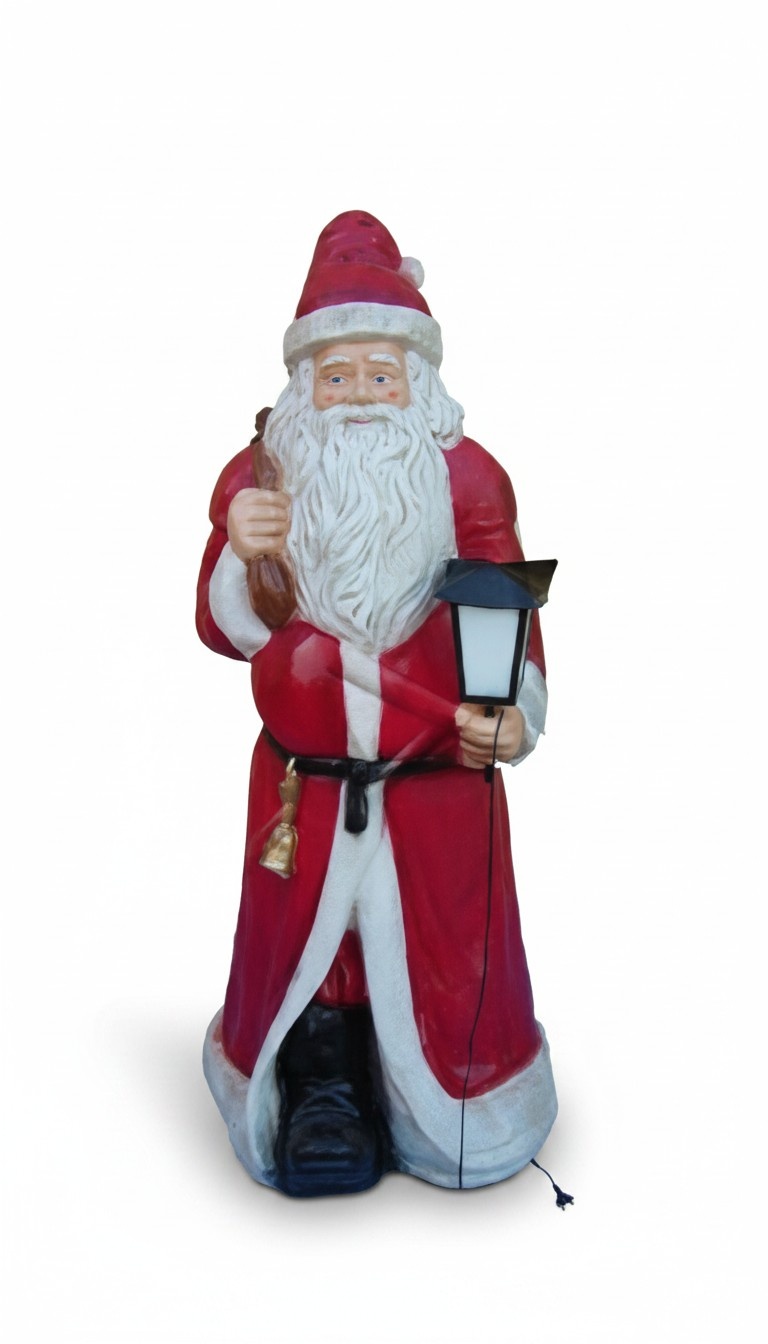 Design Statuen Weihnachtsmann mit Lampe Laden Statue Skulptur Figuren