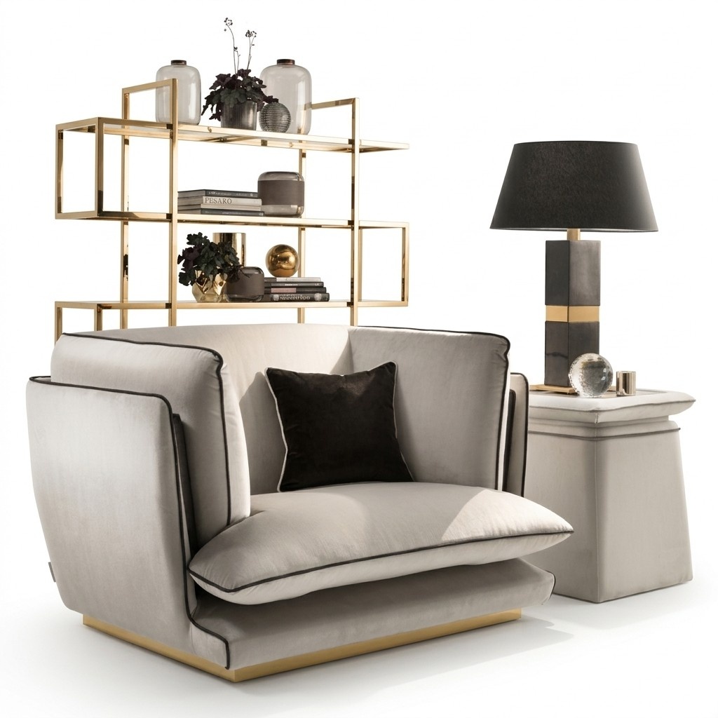 Design Stoff Couch Sessel 1 Sitzer Polster Sofas Lounge Club Neu