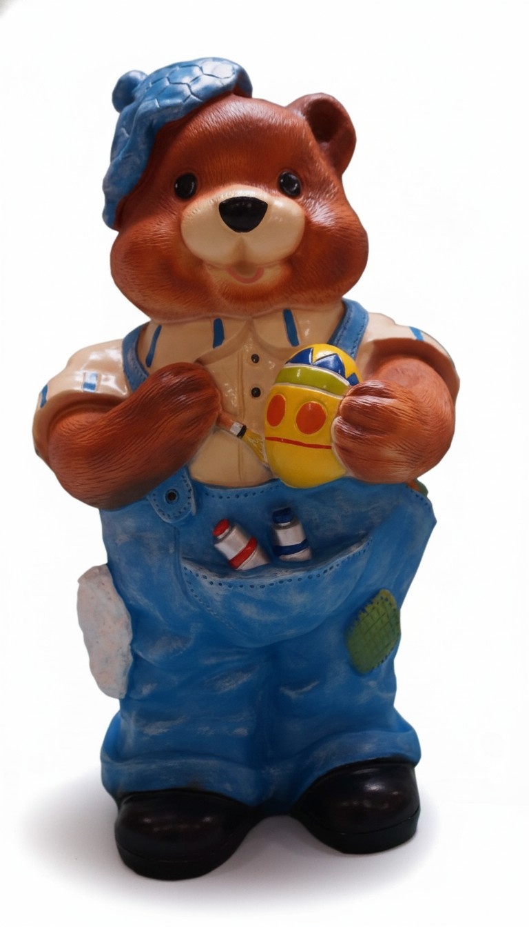 Design Teddy Bär Maler Figur Statue Skulptur Figuren Skulpturen Dekoration