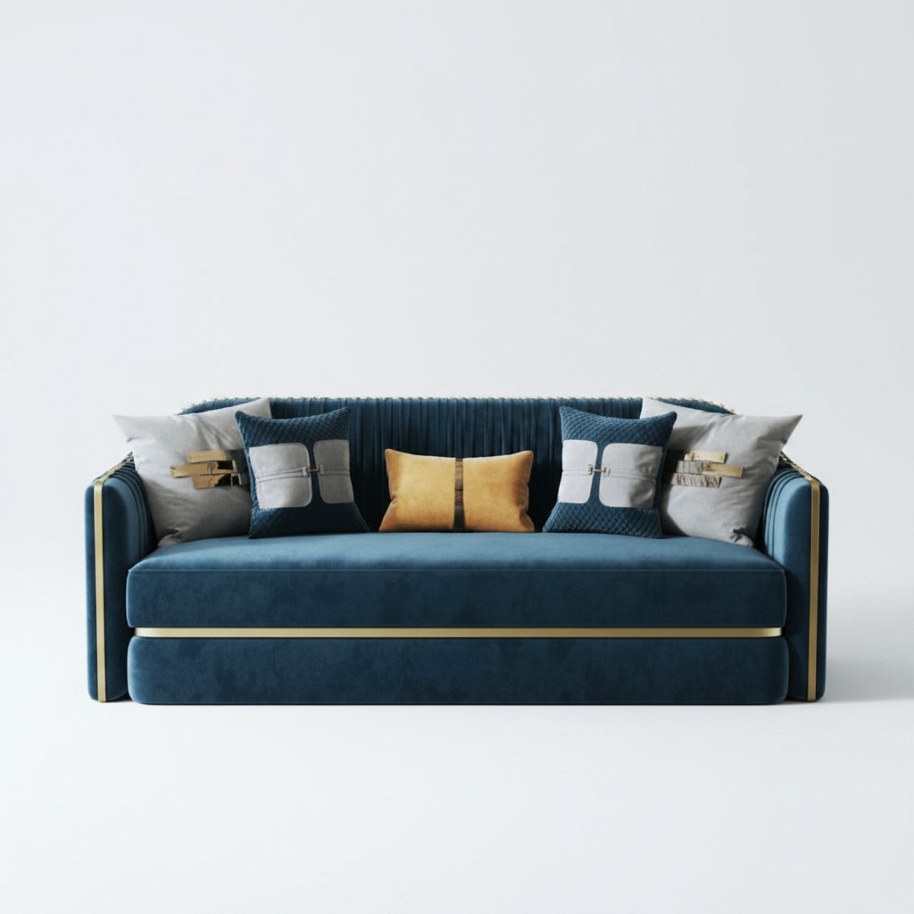 Design Textil Edelstahl Big 3 Sitzer Couch Leder Stoff Sofas Couchen Möbe