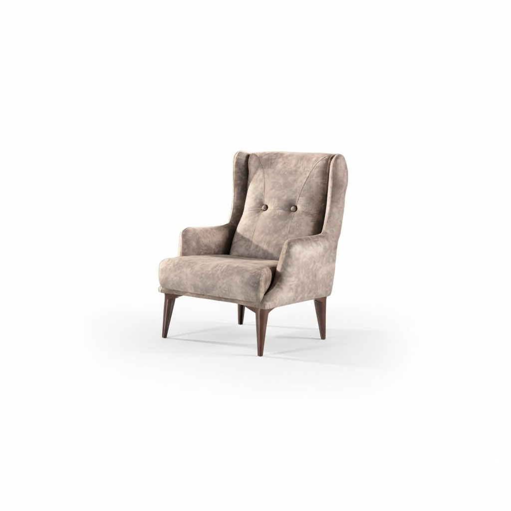 Design Textil Sessel Wohnzimmer Lounge Luxus Stuhl Design Möbel Braun