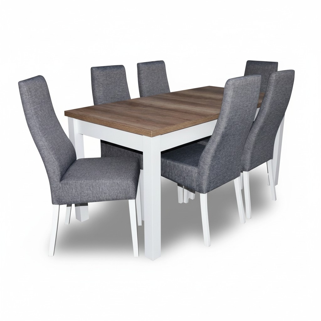 Design Tisch + 6 Stühle Esszimmer Garnitur Stuhl Set Essgarnituren Tische