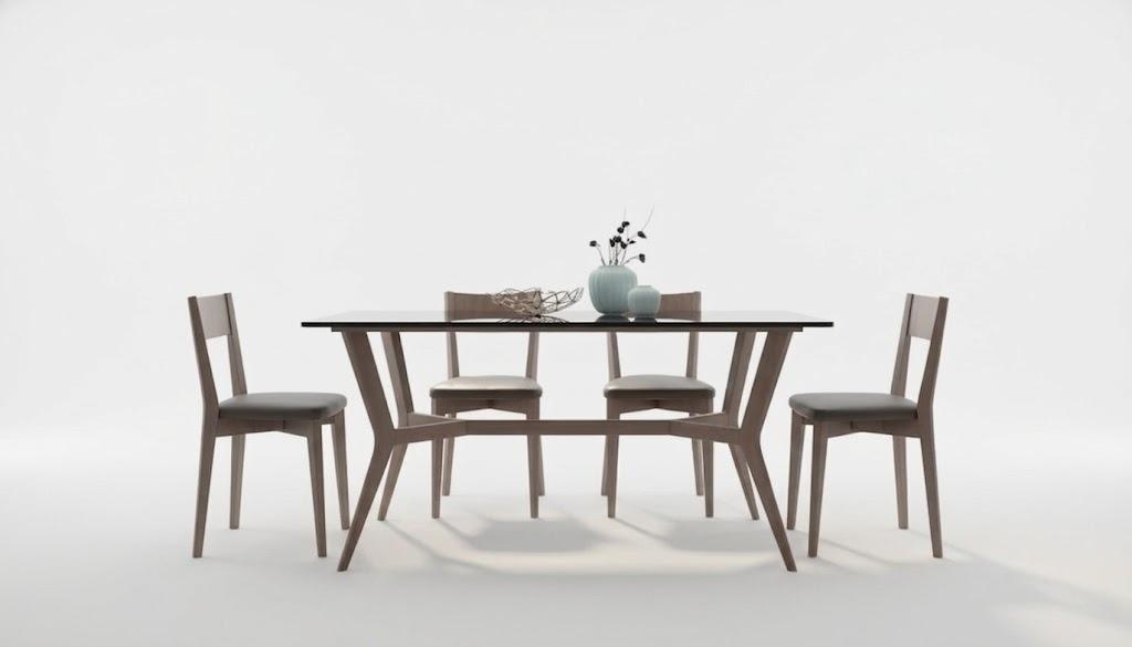 Design Tisch Stühle 5pc Esszimmer Holztisch Esszimmer Set Gruppe neu