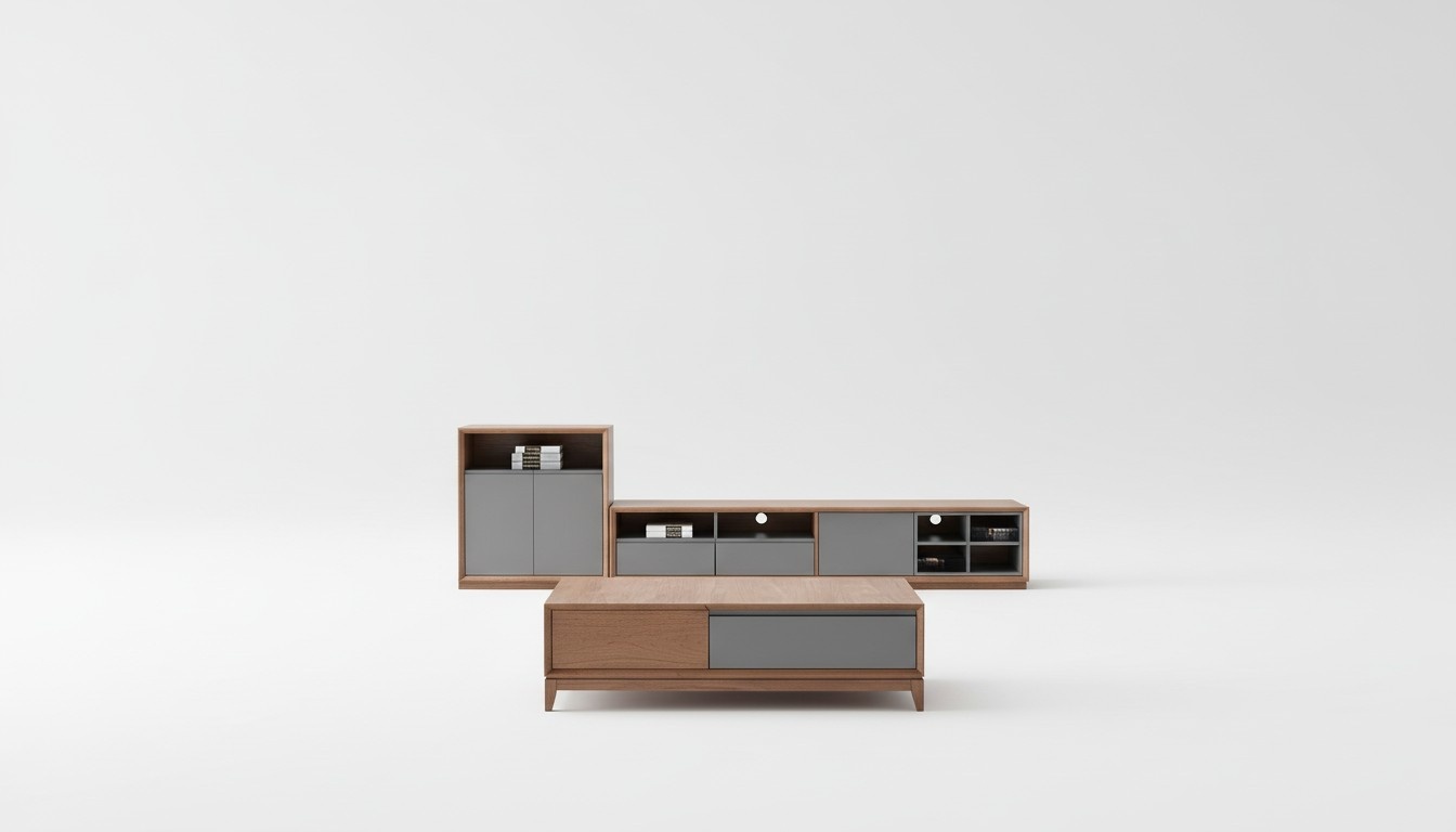 Design Wohnwand RTV Side Low Schrank Board Wohnzimmer Regal Garnitur