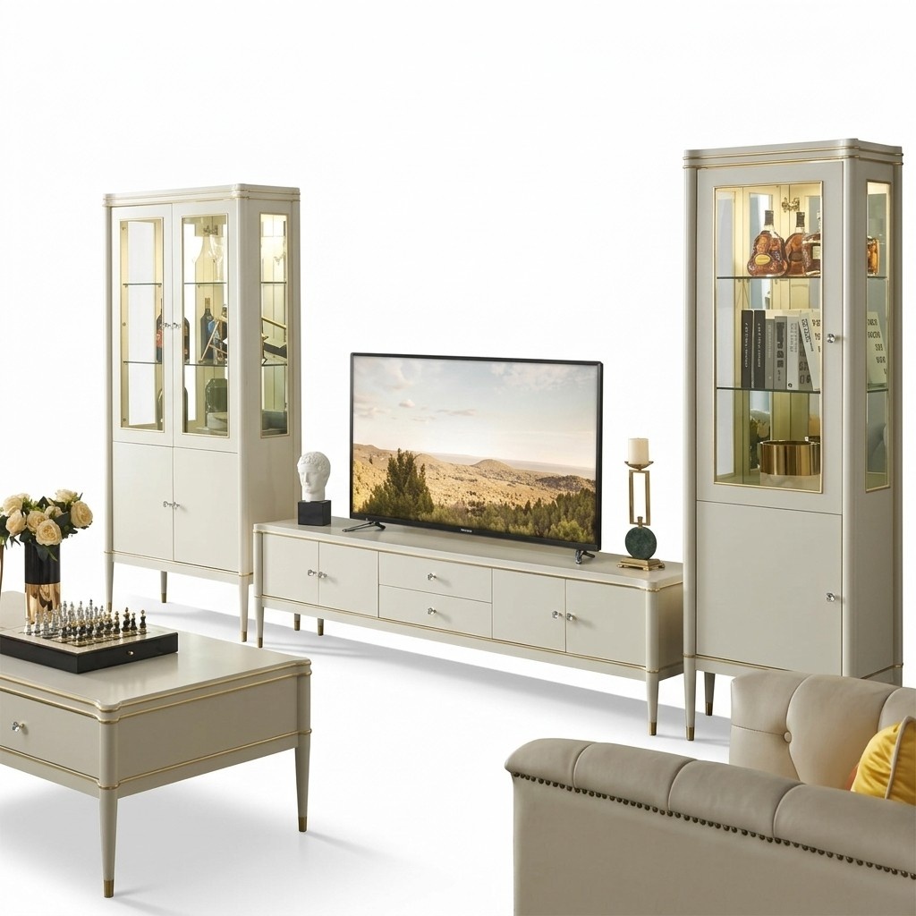 Design Wohnwand Sideboard 2x Schrank rtv Lowboard Anrichte 3 tlg. Set