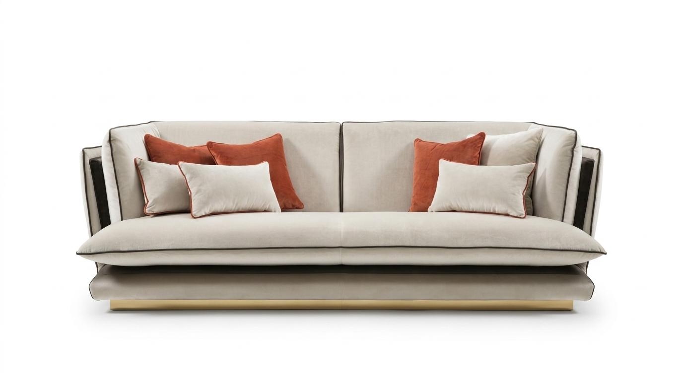 Designer 3 Sitzer Sofa Polstersofa mit Armlehne Couch Sofa Polster Sofas Couch