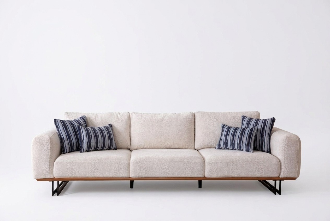 Designer 4 Sitzer Sofa Modern Möbel Weiße Farbe in Stil Wohnzimmer neu