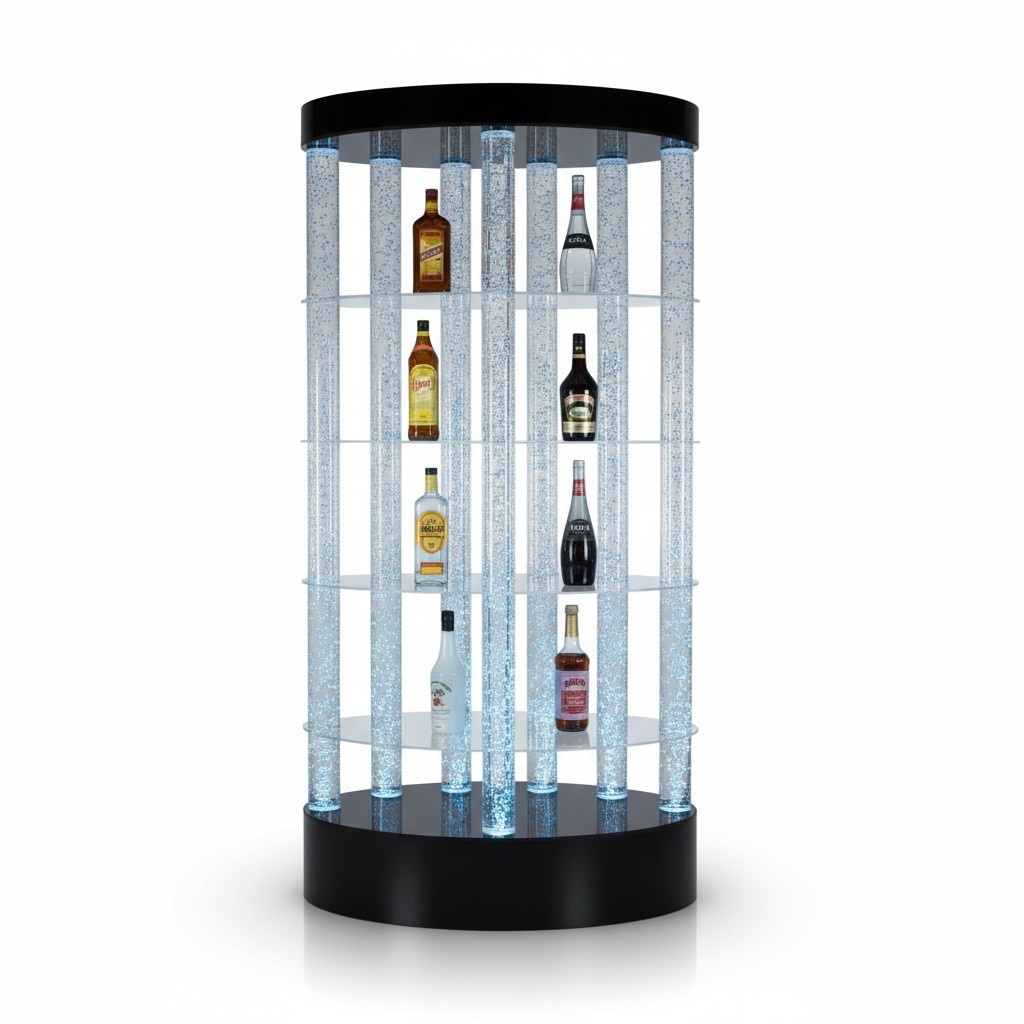 Designer Bar Empfangs Tresen Wasserwand Wassersäule Theke Regale Möbel Regal neu