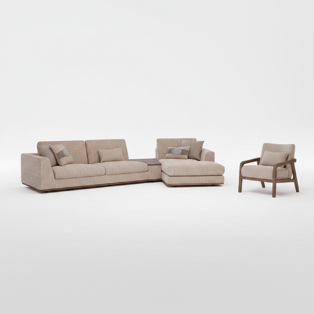 Designer Beige Sofas L-Form Polstermöbel Ecksofa Neu Luxus Sessel Wohnzimmer