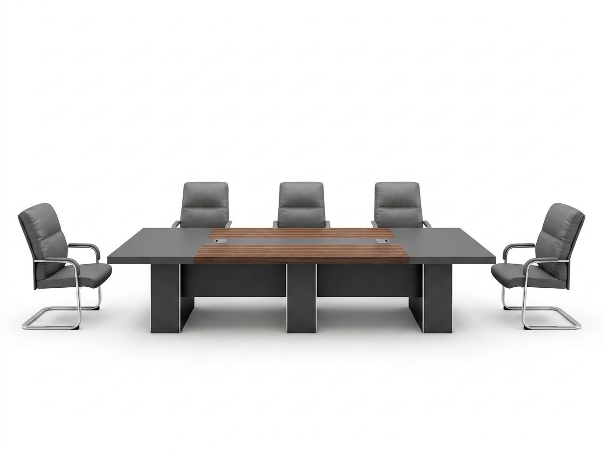Designer Besprechungstisch Großer Bürotisch Grauer Edler Konferenztisch