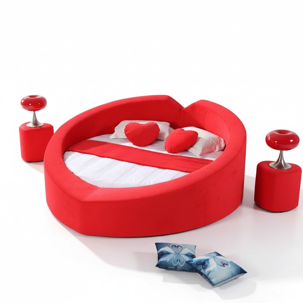 Designer Bett in Herzform Flitterwochen Bett Luxus Bettgestell Bett Bordell Neu