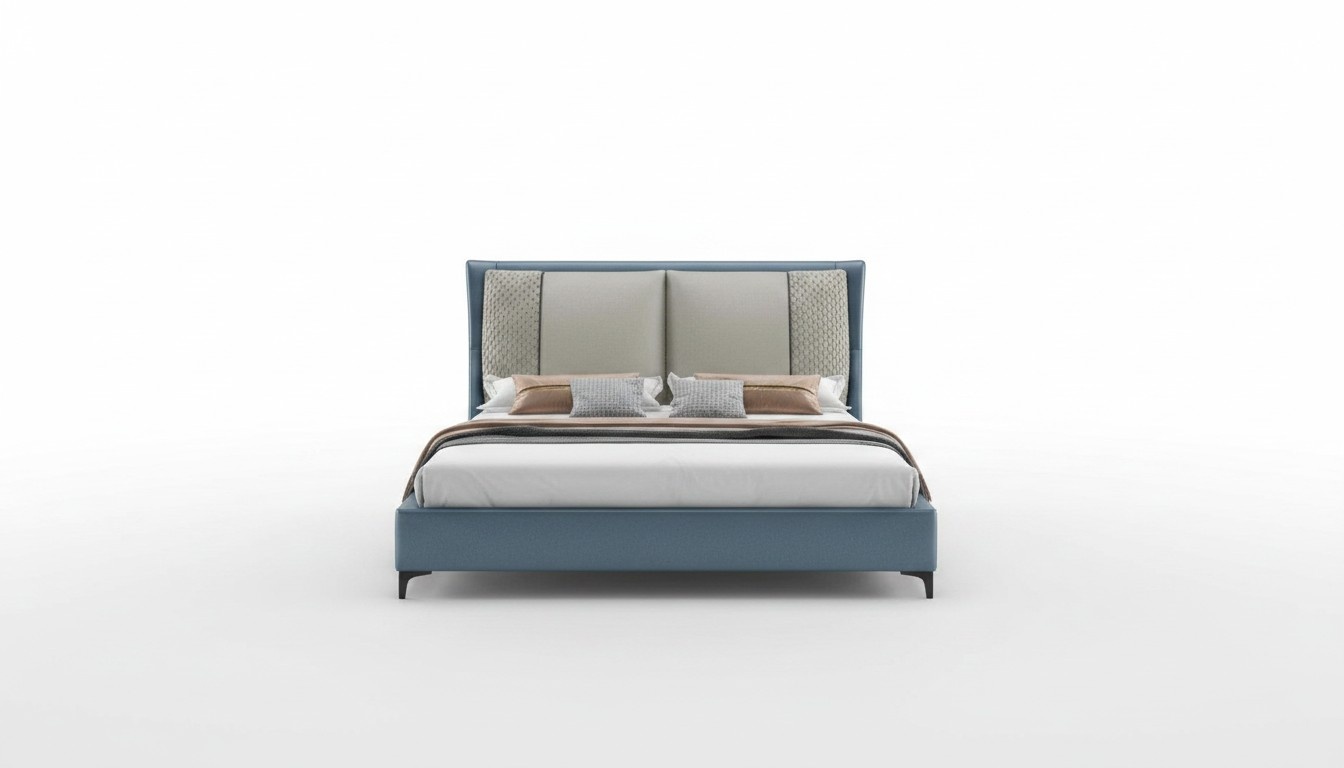 Designer Bett Schlafzimmer Betten Textil Leder Hotel Luxus Polster Samt Stoff