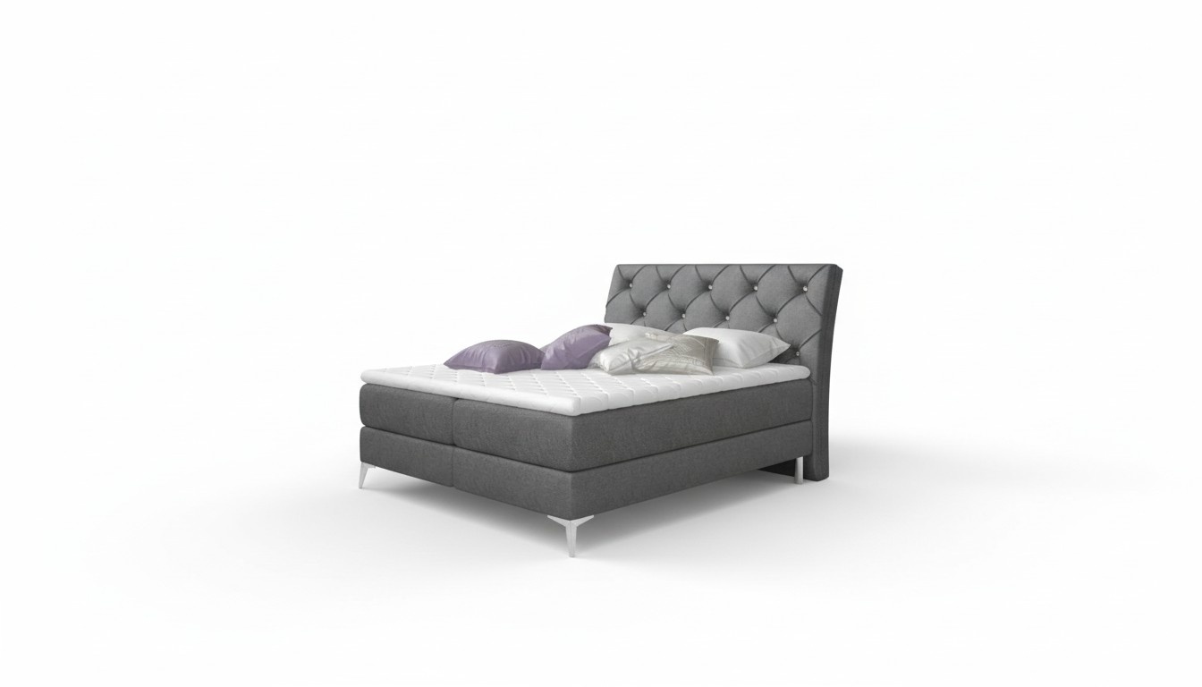 Designer Bett Schlafzimmer Betten Textil Hotel Polster Chesterfield Boxspring