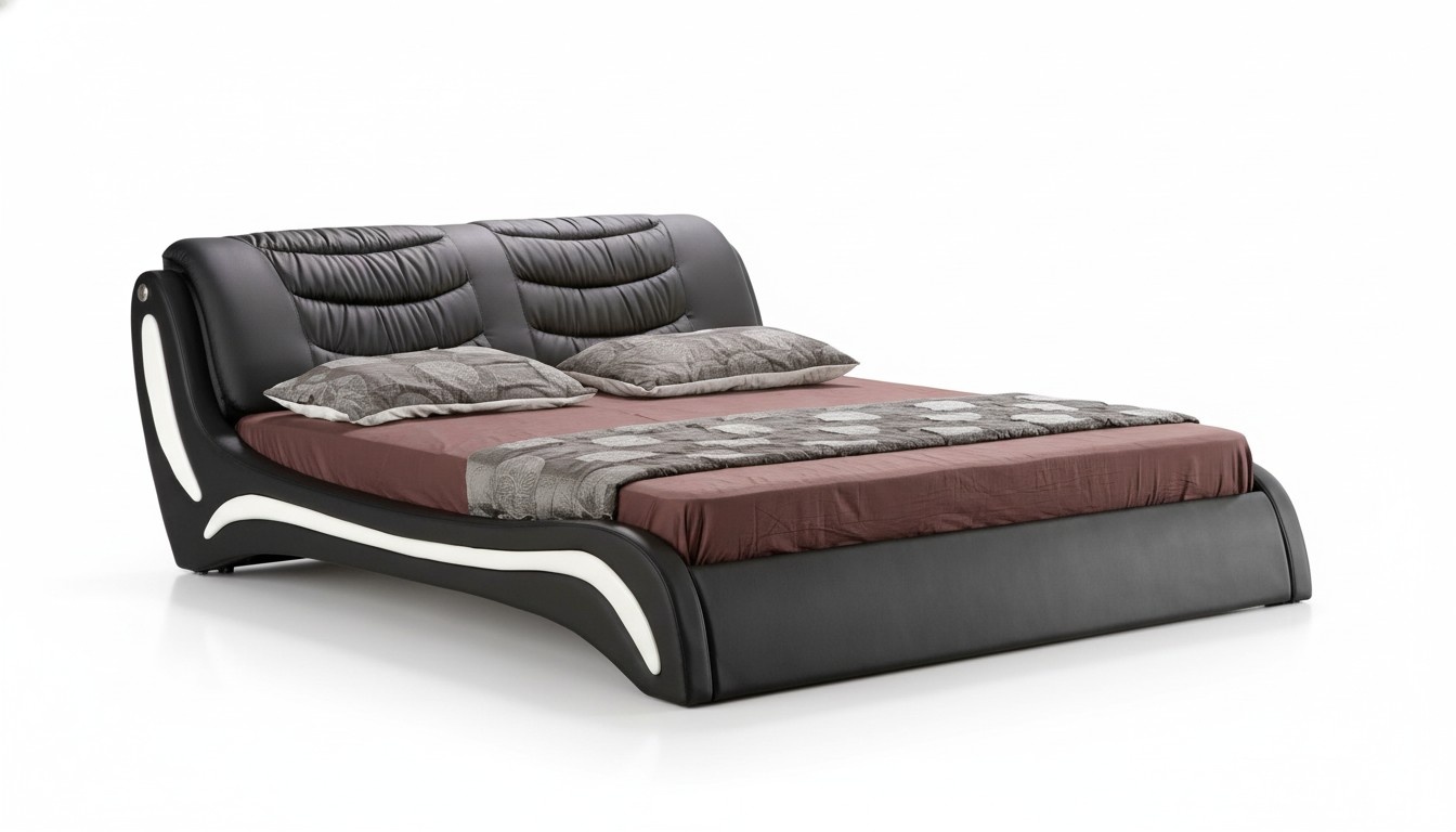 Designer Bett Schlafzimmer Betten Leder Hotel Luxus Polster Italienische Möbel