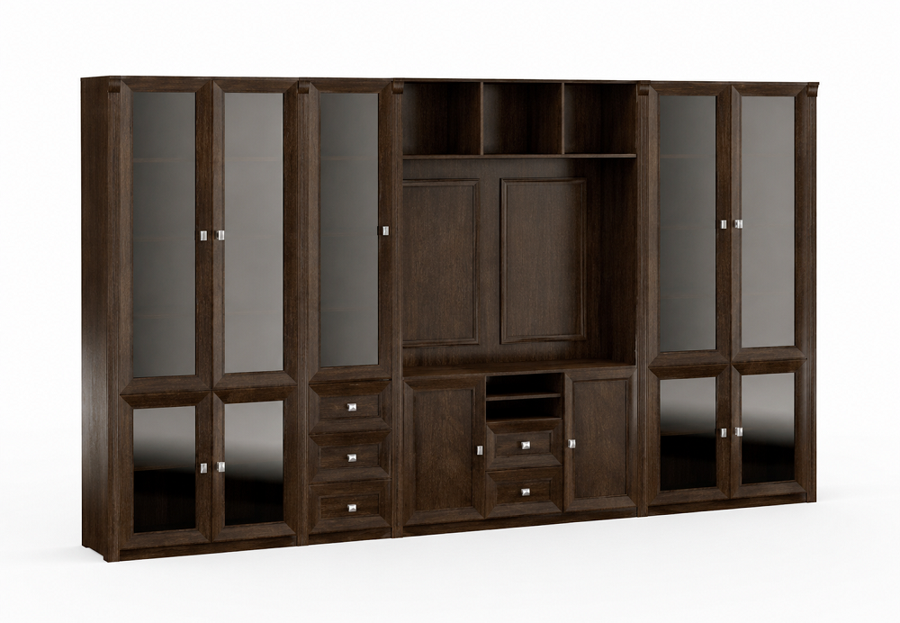 Designer Brauner Büroschrank Luxuriöser Glastürenshrank Moderne Möbel