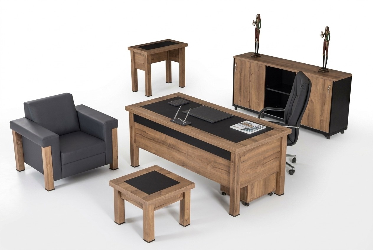 Designer Büro Arbeit Zimmer Set Schreibtisch Schrank Komplett Set Möbel 4 tlg
