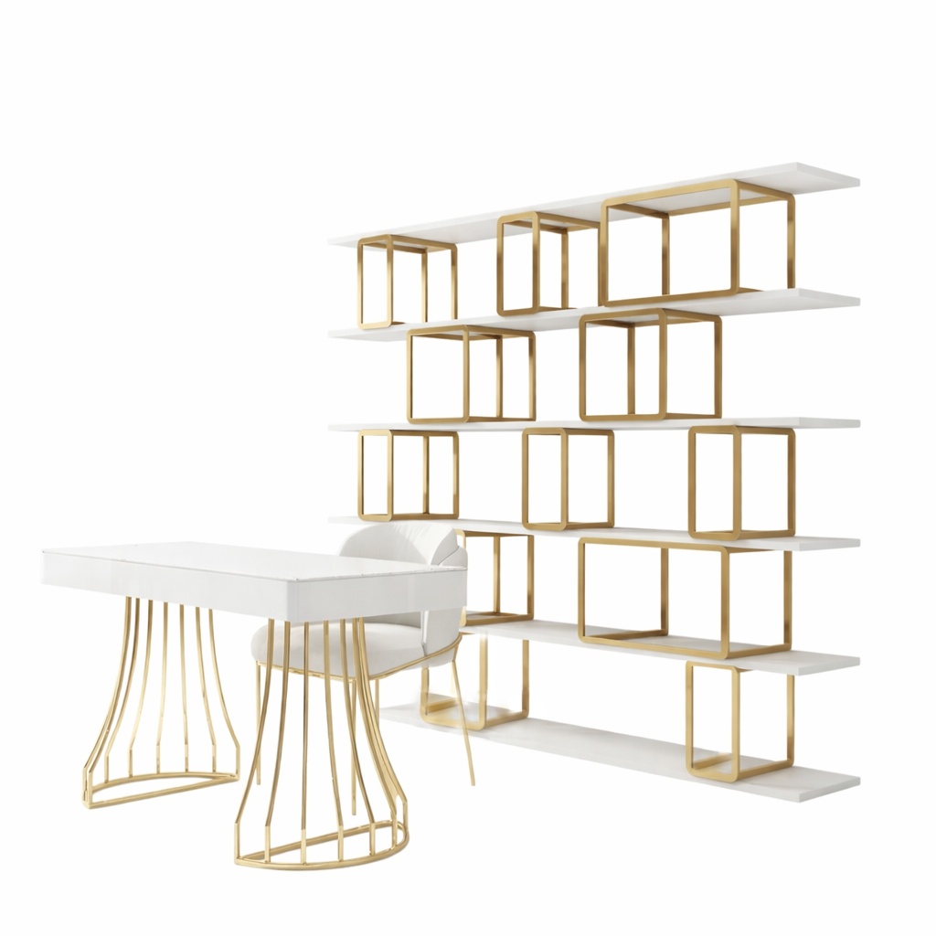 Designer Büro Arbeit Zimmer Set Regal Tisch Sessel Komplett Set Möbel 3tlg. Neu