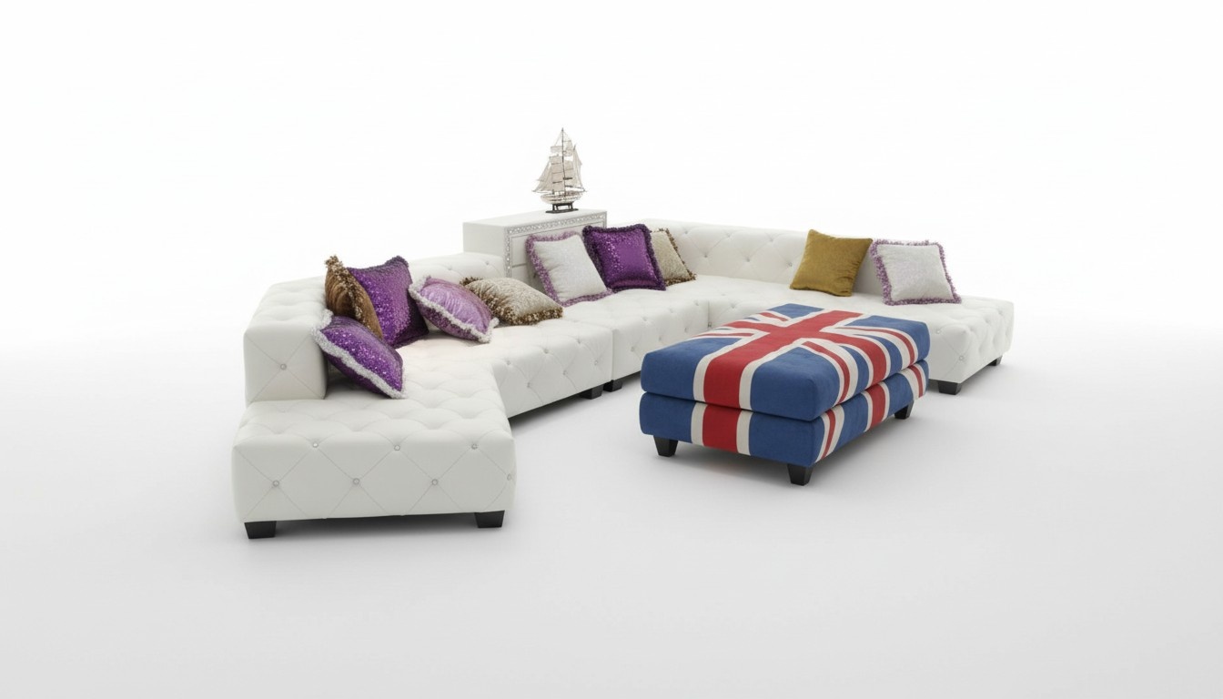 Designer Chesterfield Ecksofa Luxus Couch Polster Ledersofa Wohnlandschaft Sofa