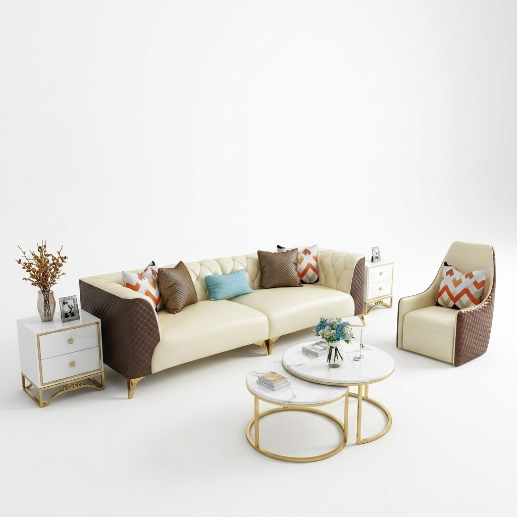 Designer Couch Tisch Rund Tische Runde Sofa Metall Glas Beistell Wohn Zimmer Neu