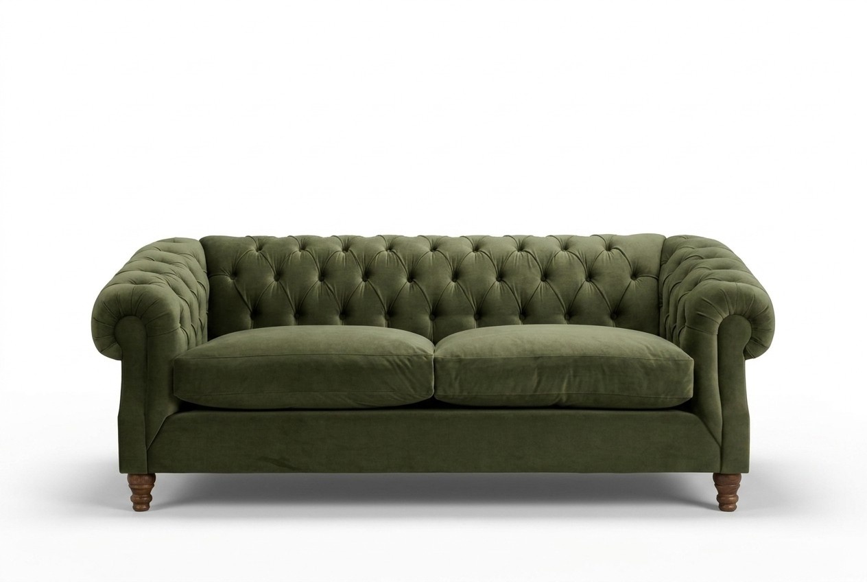 Designer Couchen - Barock Rokoko Sofa Couch Textil Samt Chesterfield